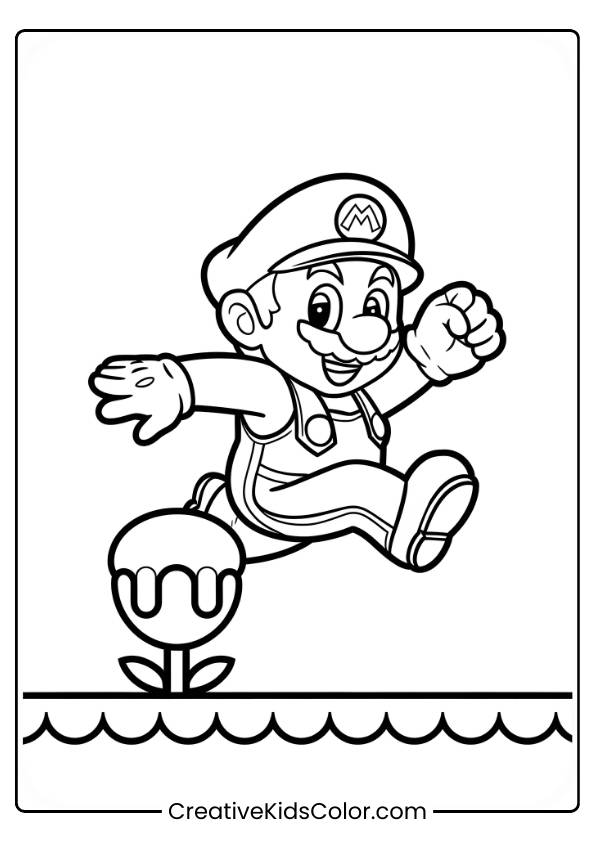 Mario Wonder Coloring Page