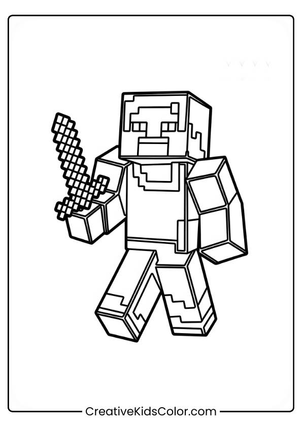 Alex, a pixelated character, is holding a diamond-shaped object and appears to be walking against a plain background.