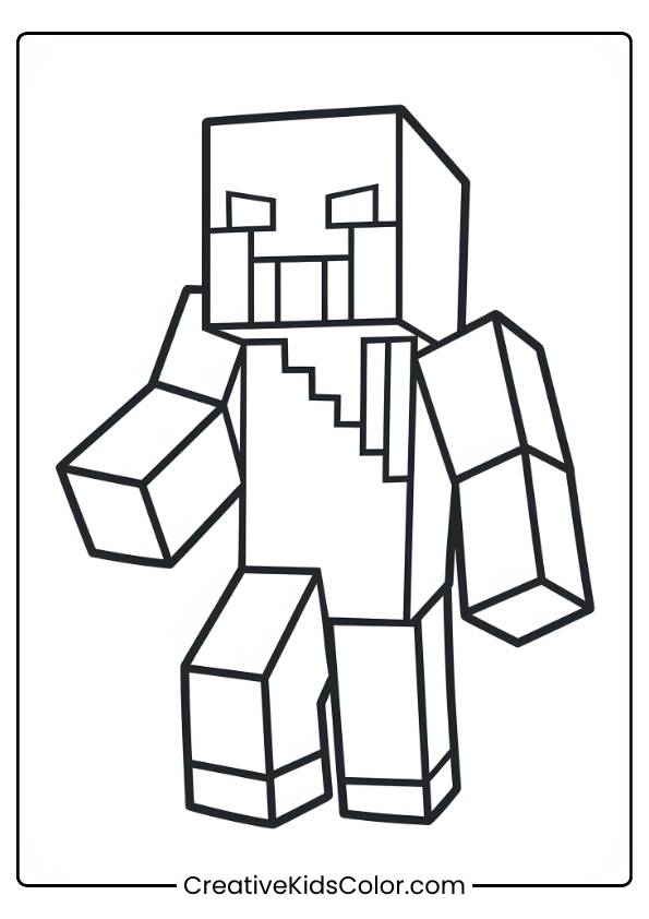 Herobrine, A Blocky Character With A Neutral Expression, Stands Upright With Arms And Legs Extended.