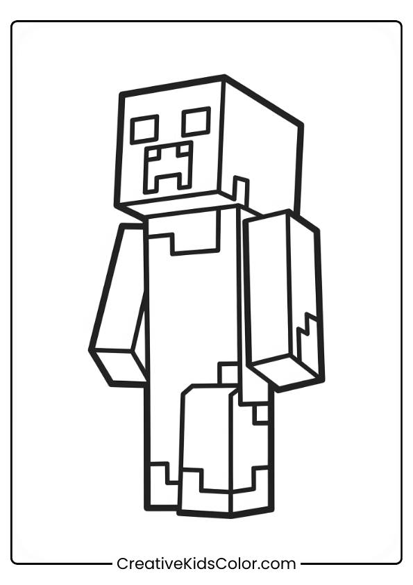 The Creeper, A Blocky Character With Two Eyes And A Mouth, Is Standing Upright In A Simple, White Background.