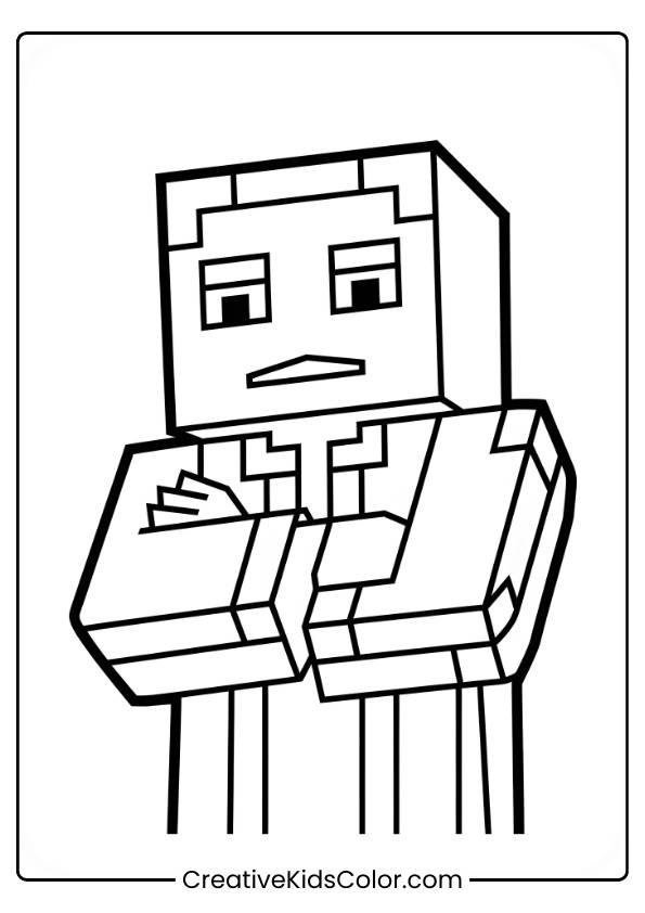 A Minecraft Villager Character With A Square Face And Crossed Arms, Standing With A Neutral Expression.