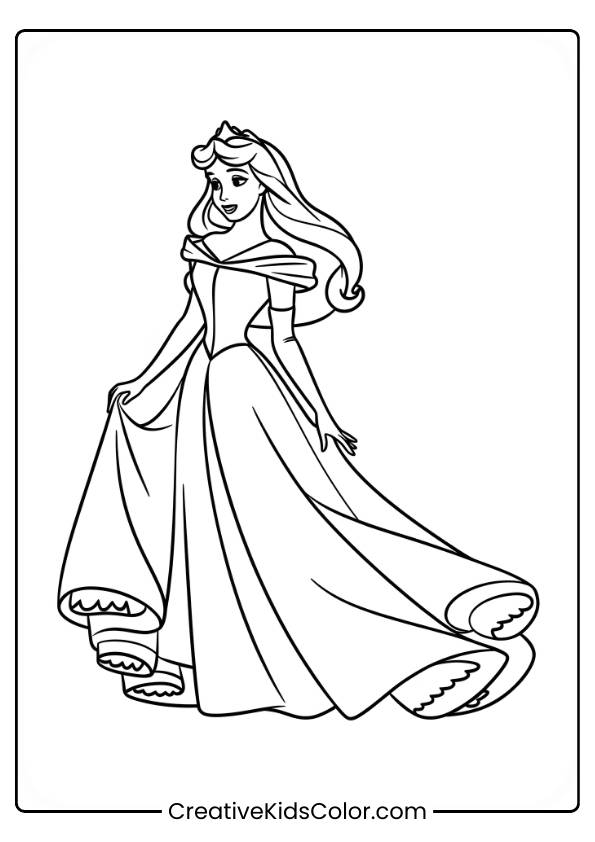Princess aurora coloring page