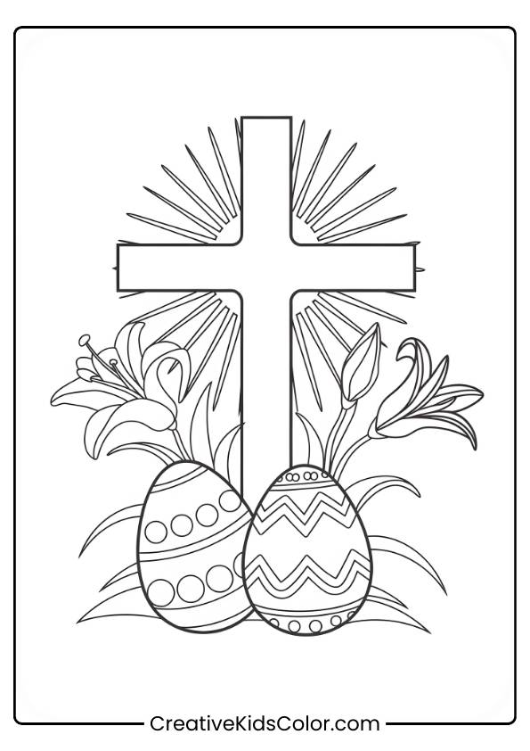 Religious Easter Coloring Page