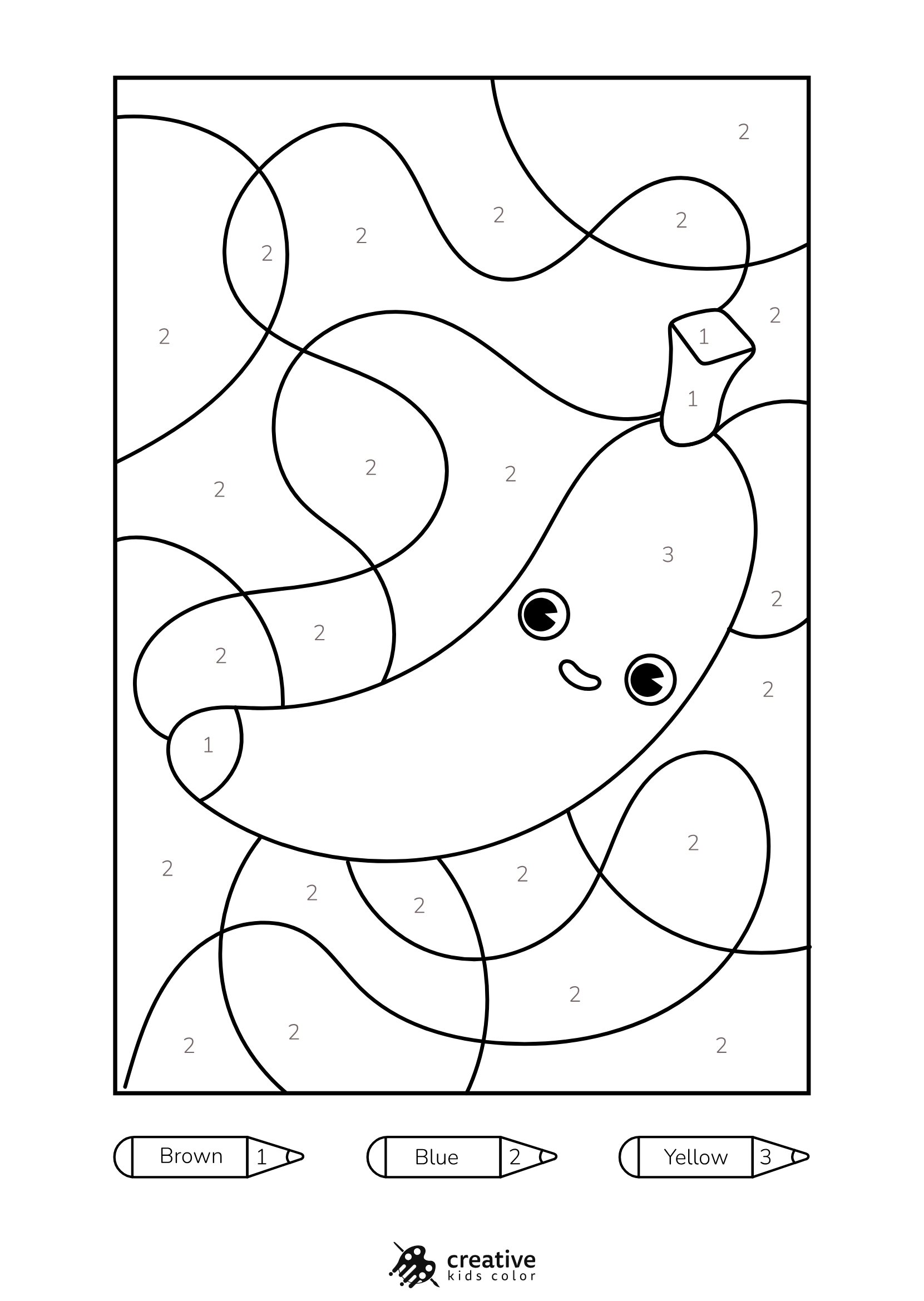 Banana Color By Number Coloring Page With Fun Details To Color In.