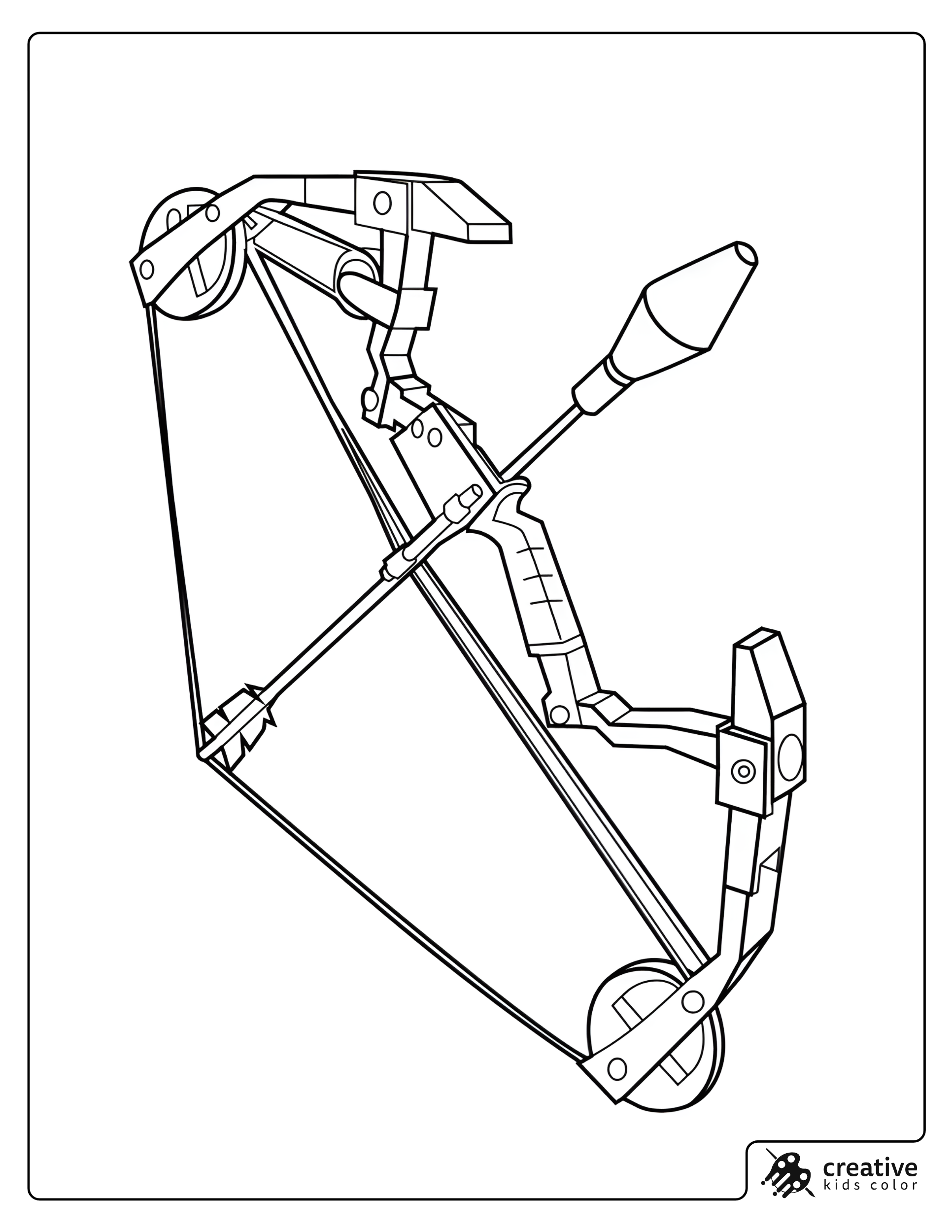 Fortnite Boom Bow Coloring Page With Mechanical Bow And Rocket Tipped Arrow