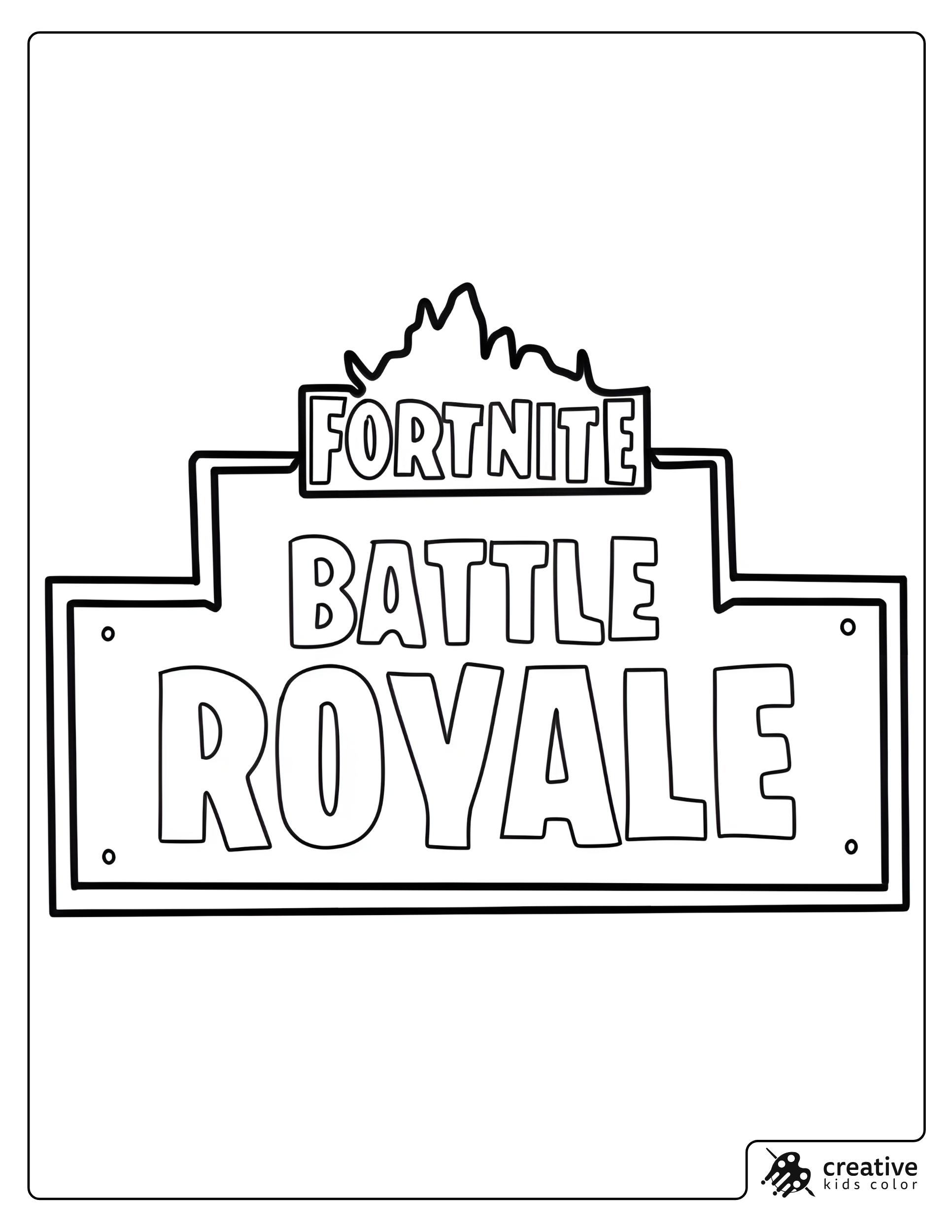 Fortnite Logo Coloring Page With Battle Royale Sign Design