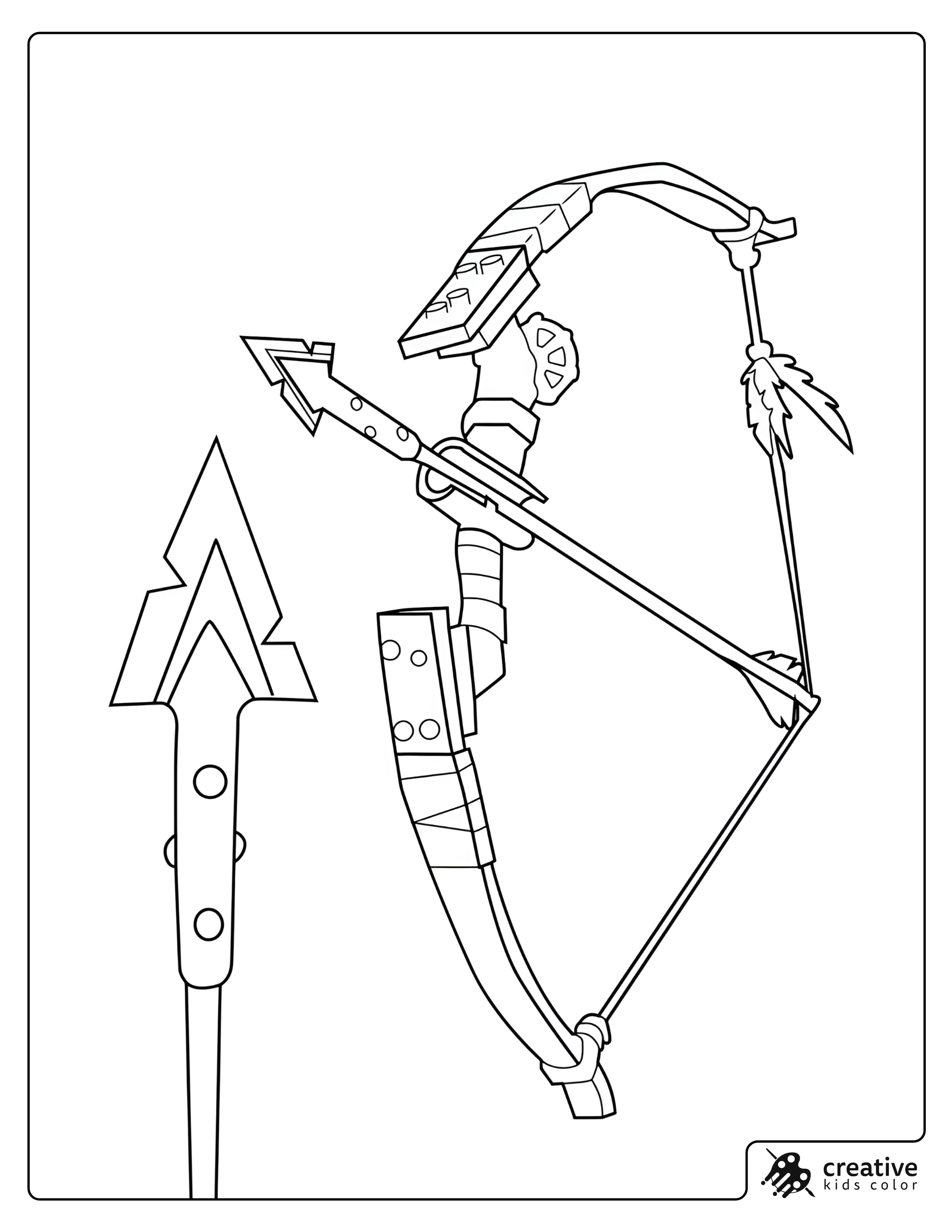 Fortnite Makeshift Bow Coloring Page With Arrow And Spare Arrowhead