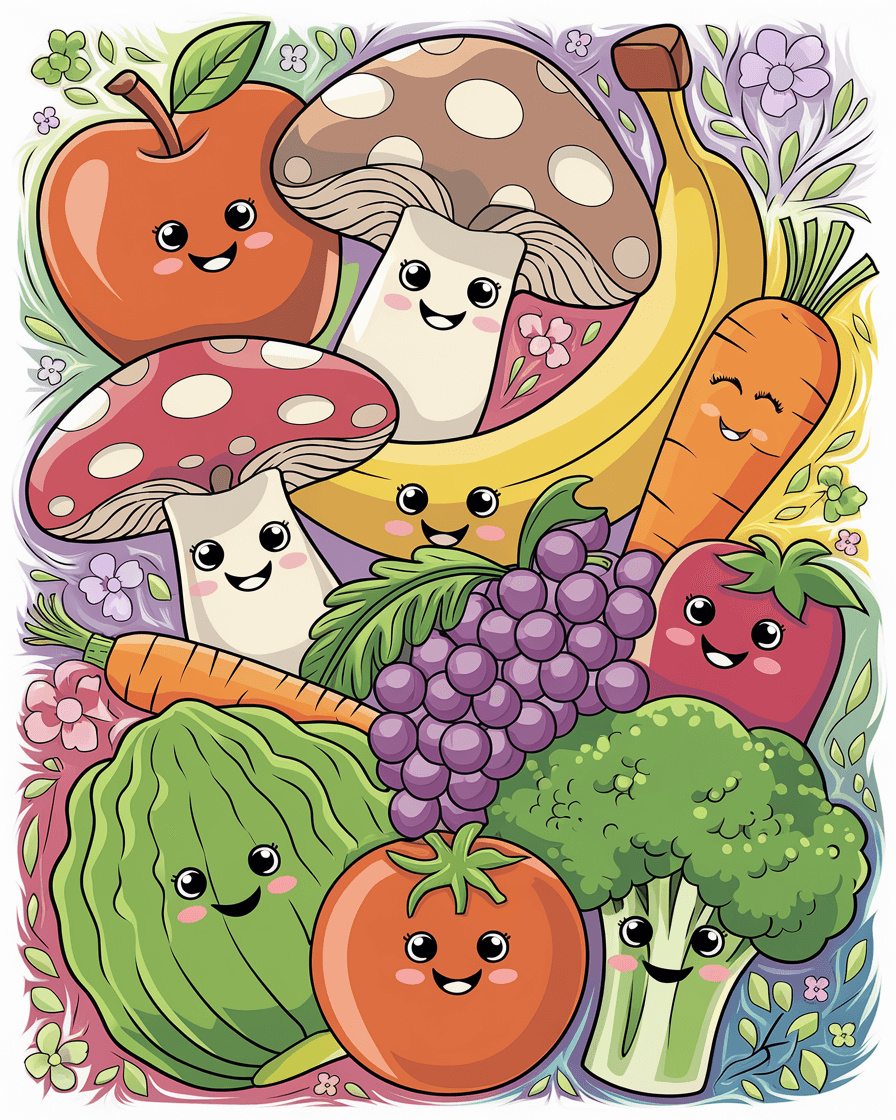 Fruits And Vegetables Coloring Pages Featured Image