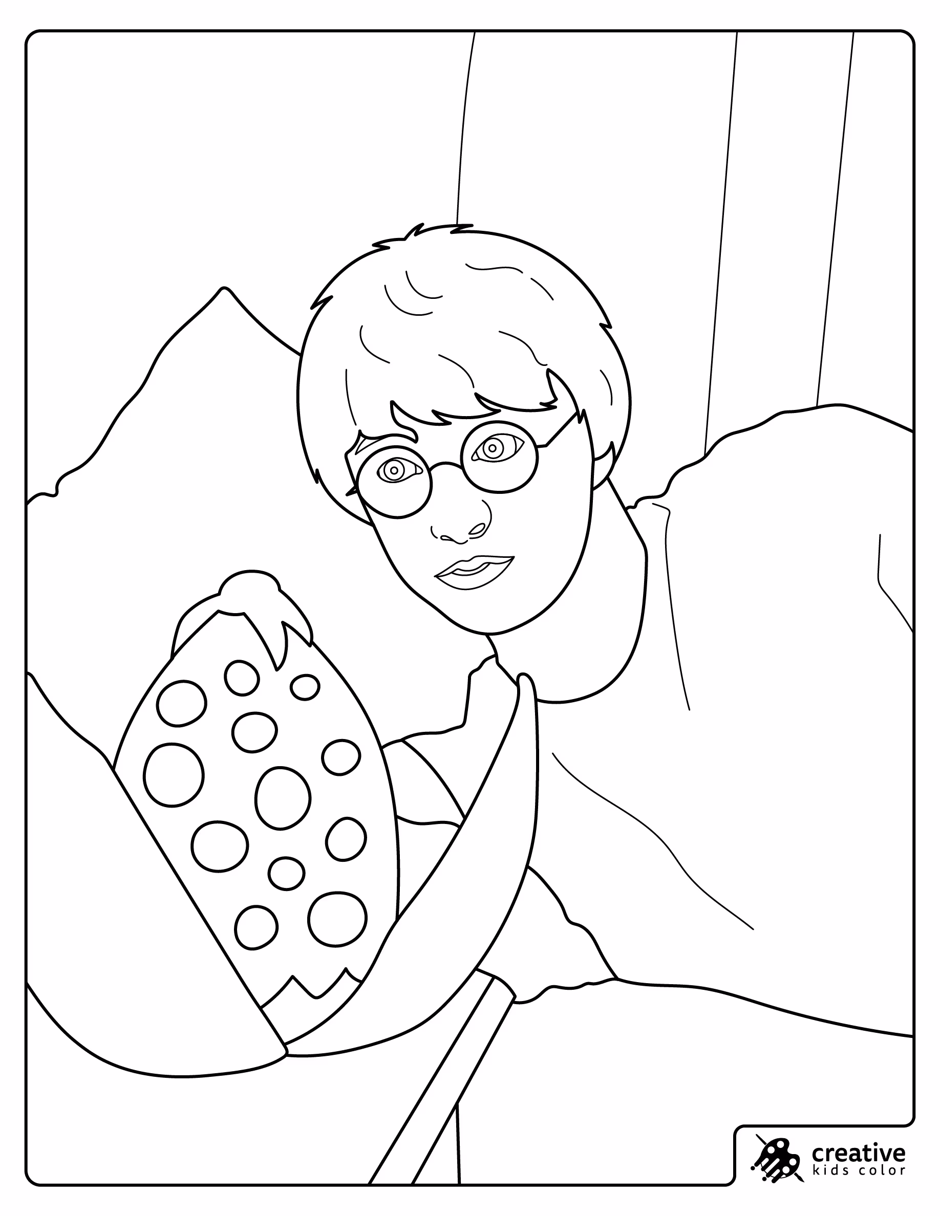 Harry Potter Looking At Mimbulus Mimbletonia Coloring Page