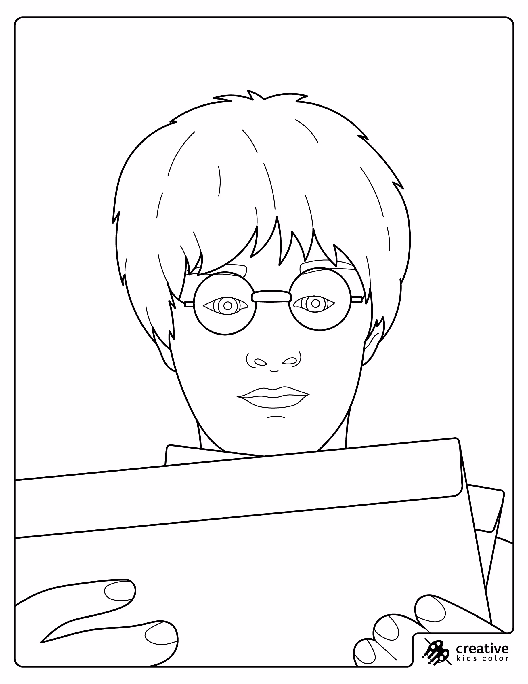 Harry Potter Holding And Reading A Letter Coloring Page