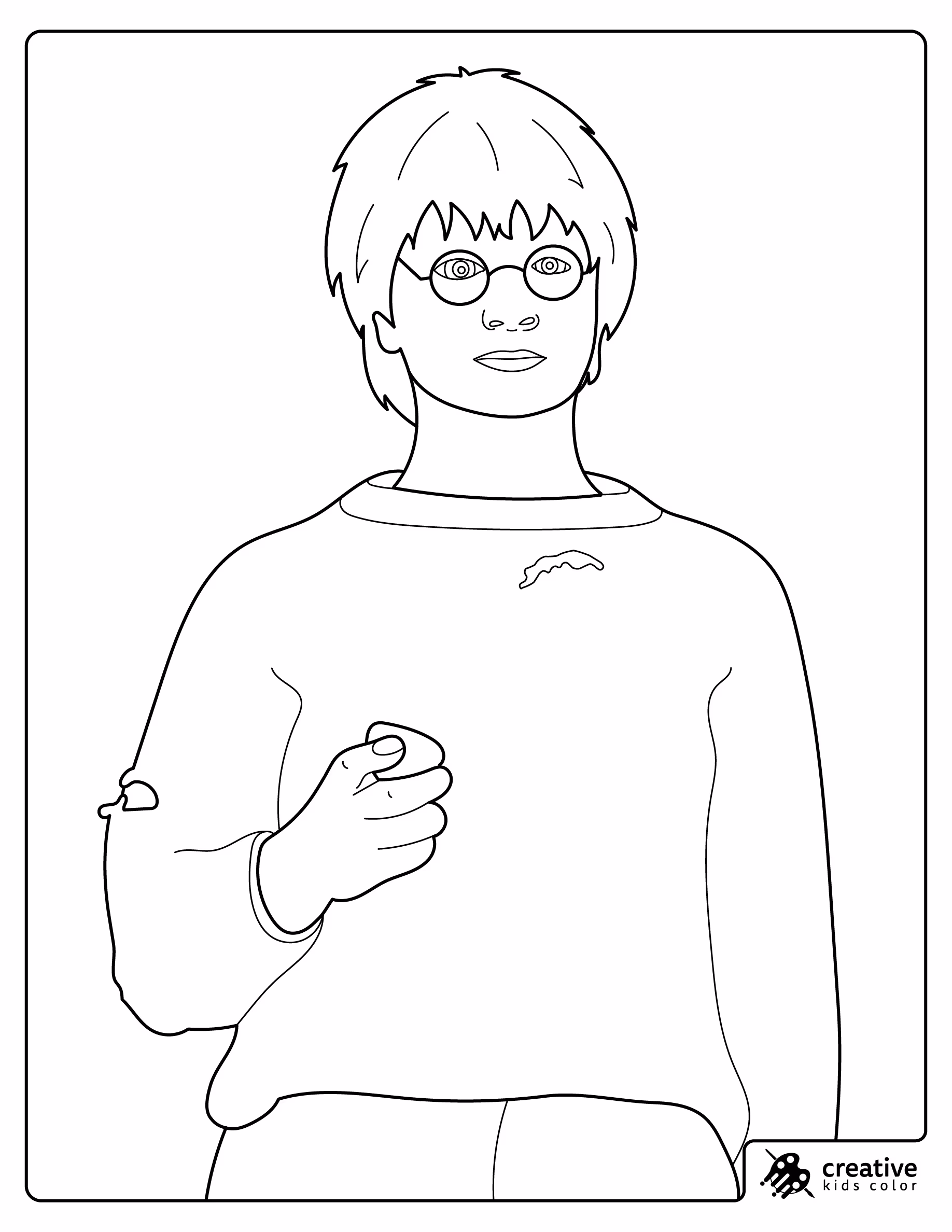 Harry Potter Holding A Magical Stone In His Hand Coloring Page