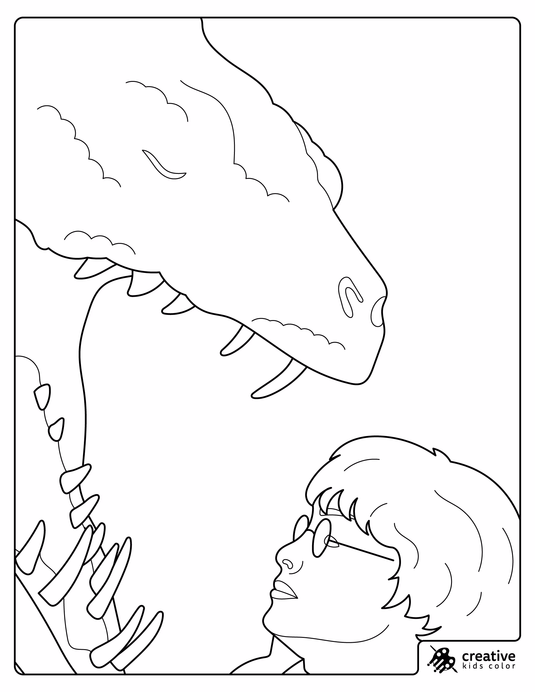 Harry Potter Facing The Giant Basilisk Coloring Page
