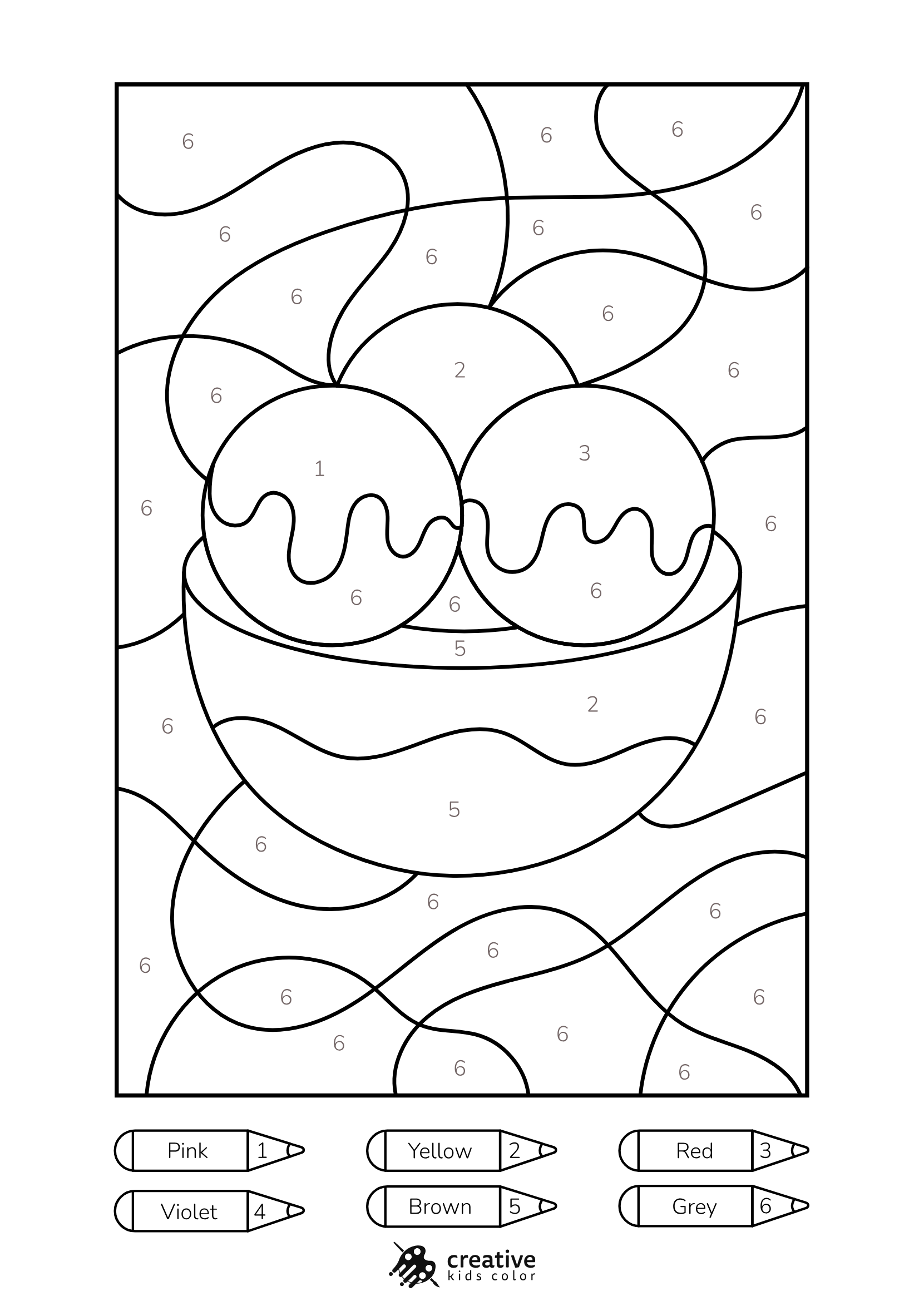 Ice Cream Color By Number 3