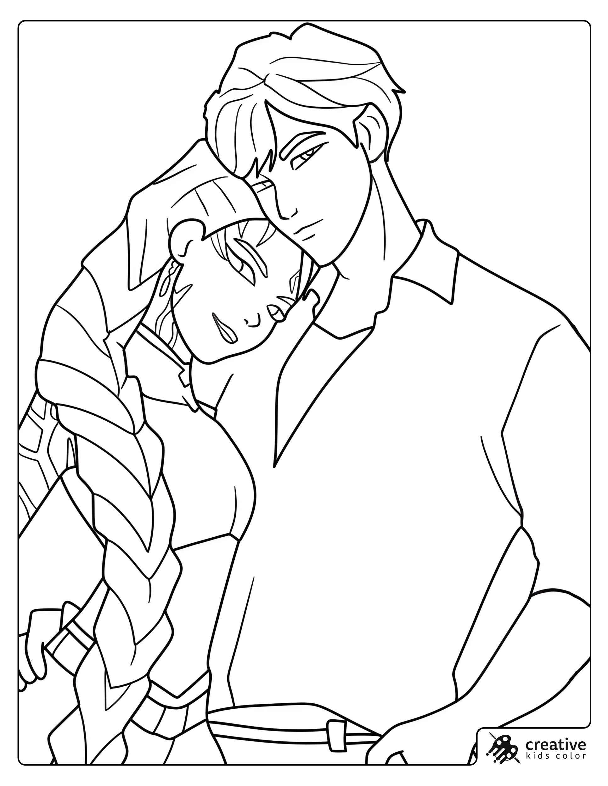 Romanian Wedding And Woman Coloring Page With Romanian Head On Woman's Shoulder