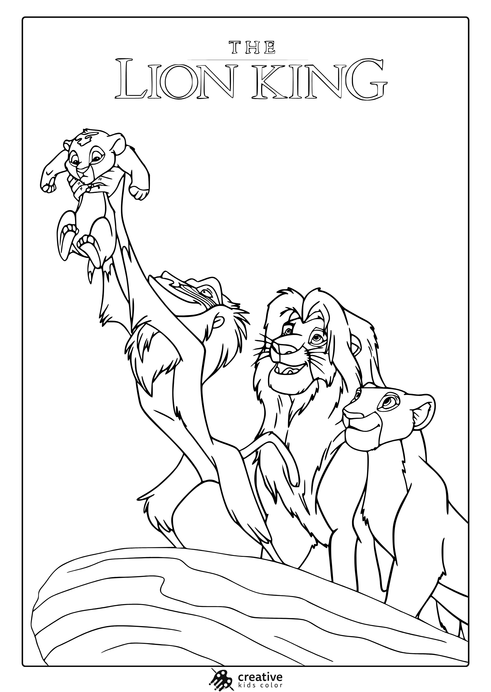 Lion King Coloring Page Simba Lifted Up.