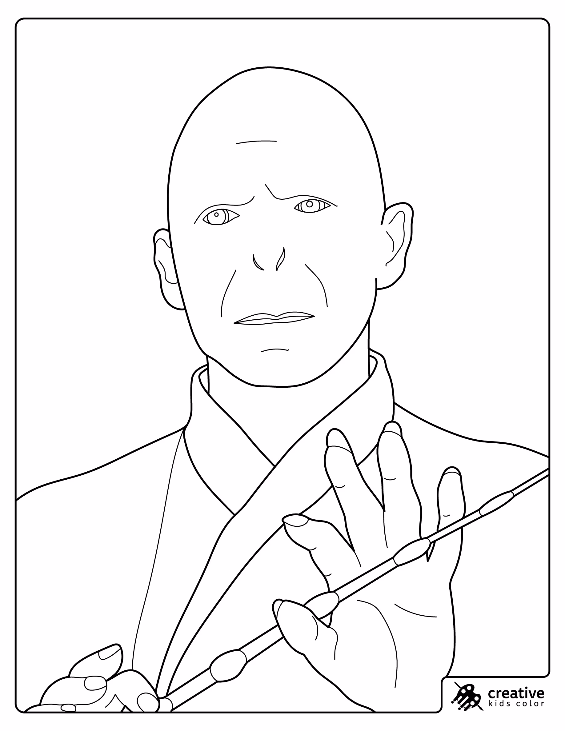 Lord Voldemort Holding His Magic Wand Coloring Page