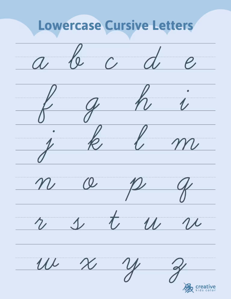 Colbie Cursive Free Printable Cursive Alphabet Charts & Worksheets