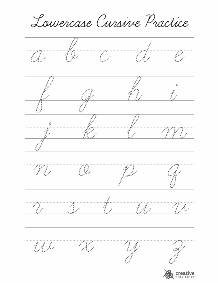 Cursive Creative Project Free Printable Cursive Alphabet Charts & Worksheets