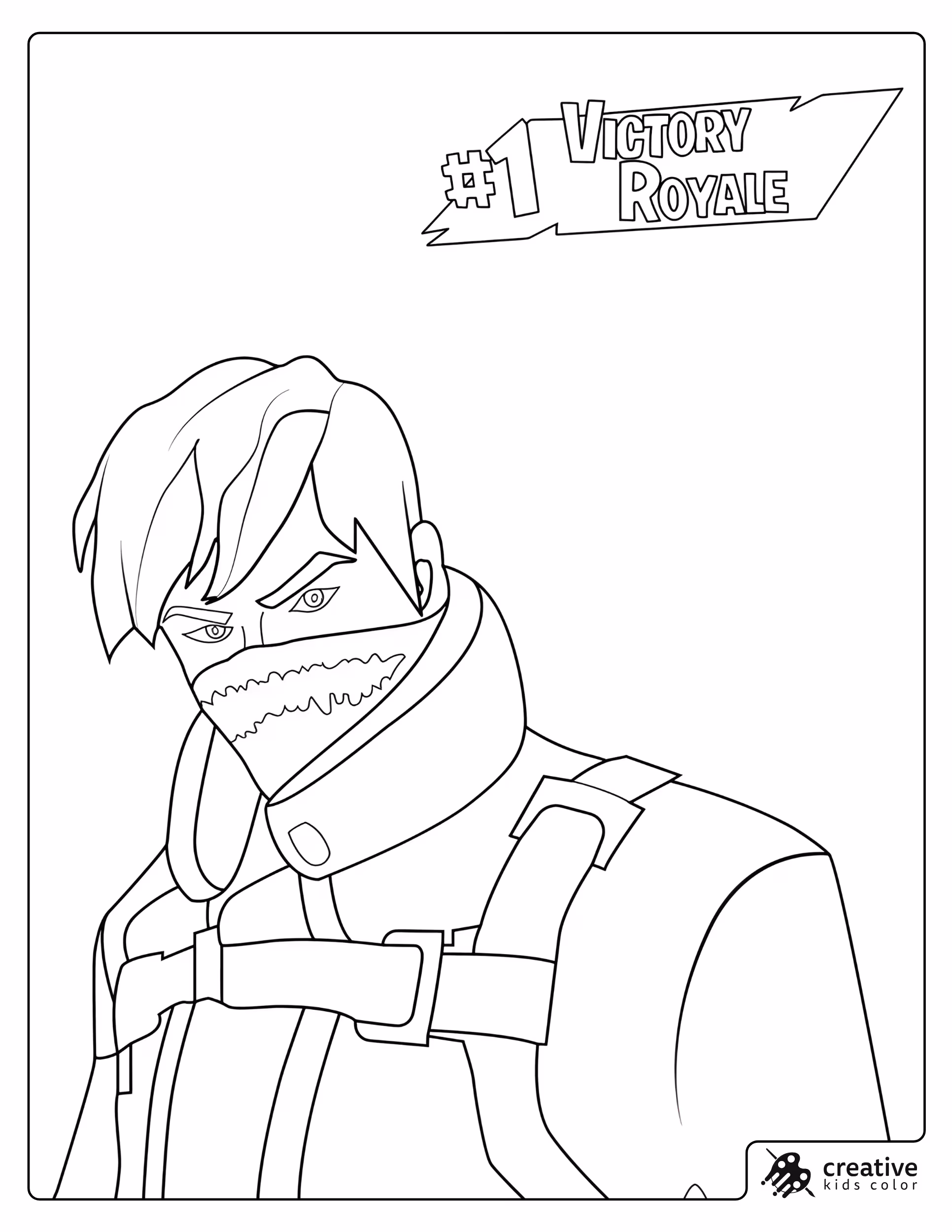 Mansu From Fortnite Coloring Page With Face Mask Scarf And Jacket