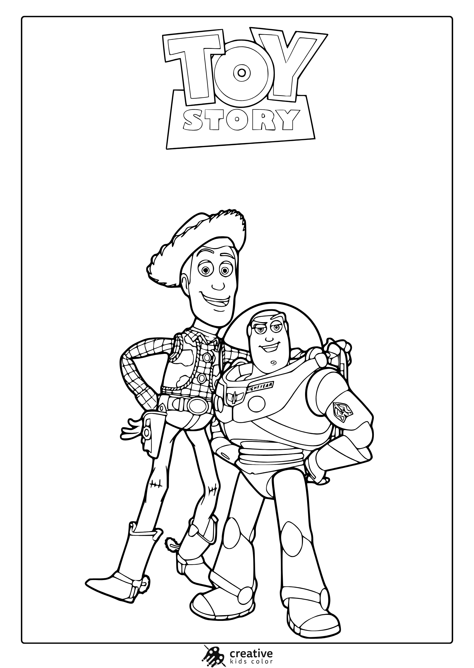 Toy Story Coloring Page Woody And Buzz Together.