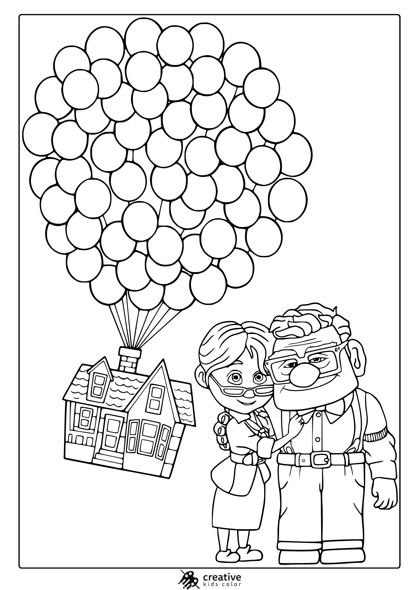 Up Coloring Page Carl And Russell Together.