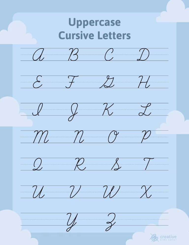 Free Printable Cursive Alphabet Charts & Worksheets
