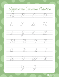 Cursive Vea Free Printable Cursive Alphabet Charts & Worksheets