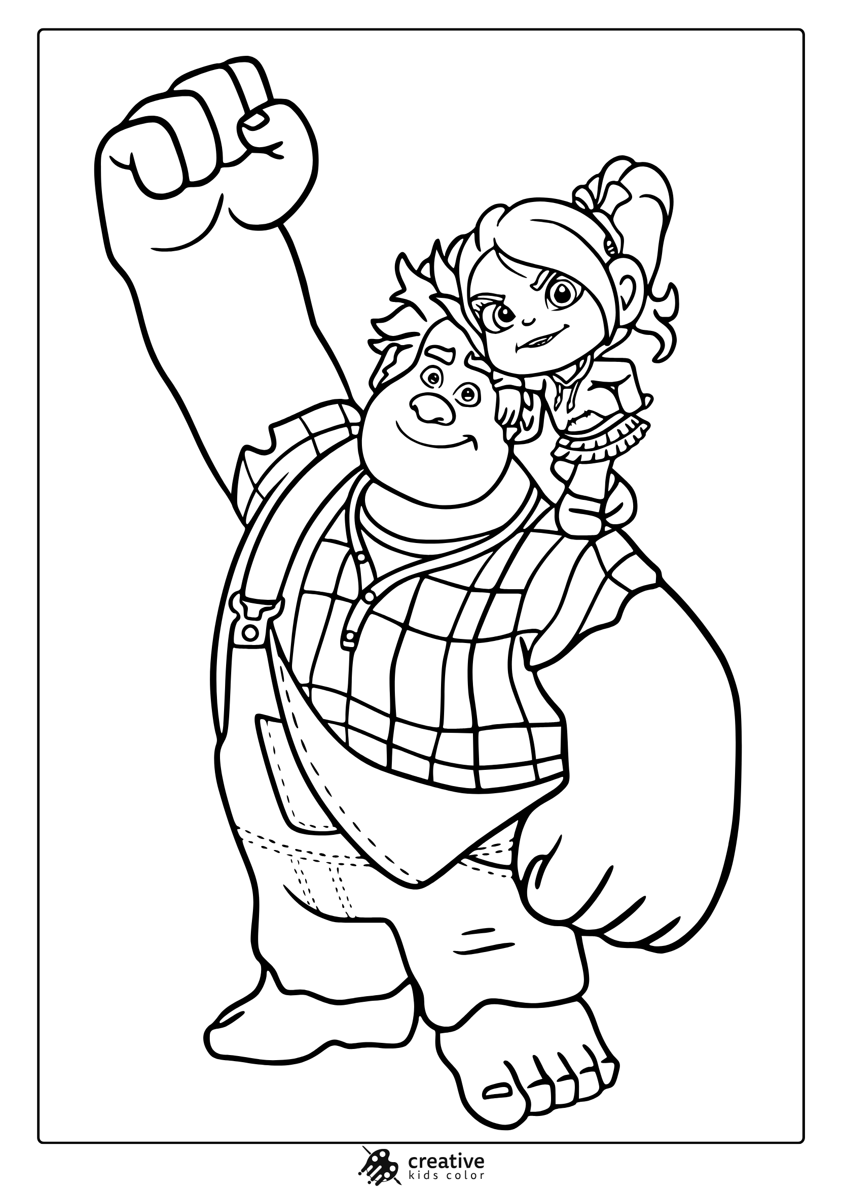 Wreck-It Ralph Coloring Page With Vanellope.