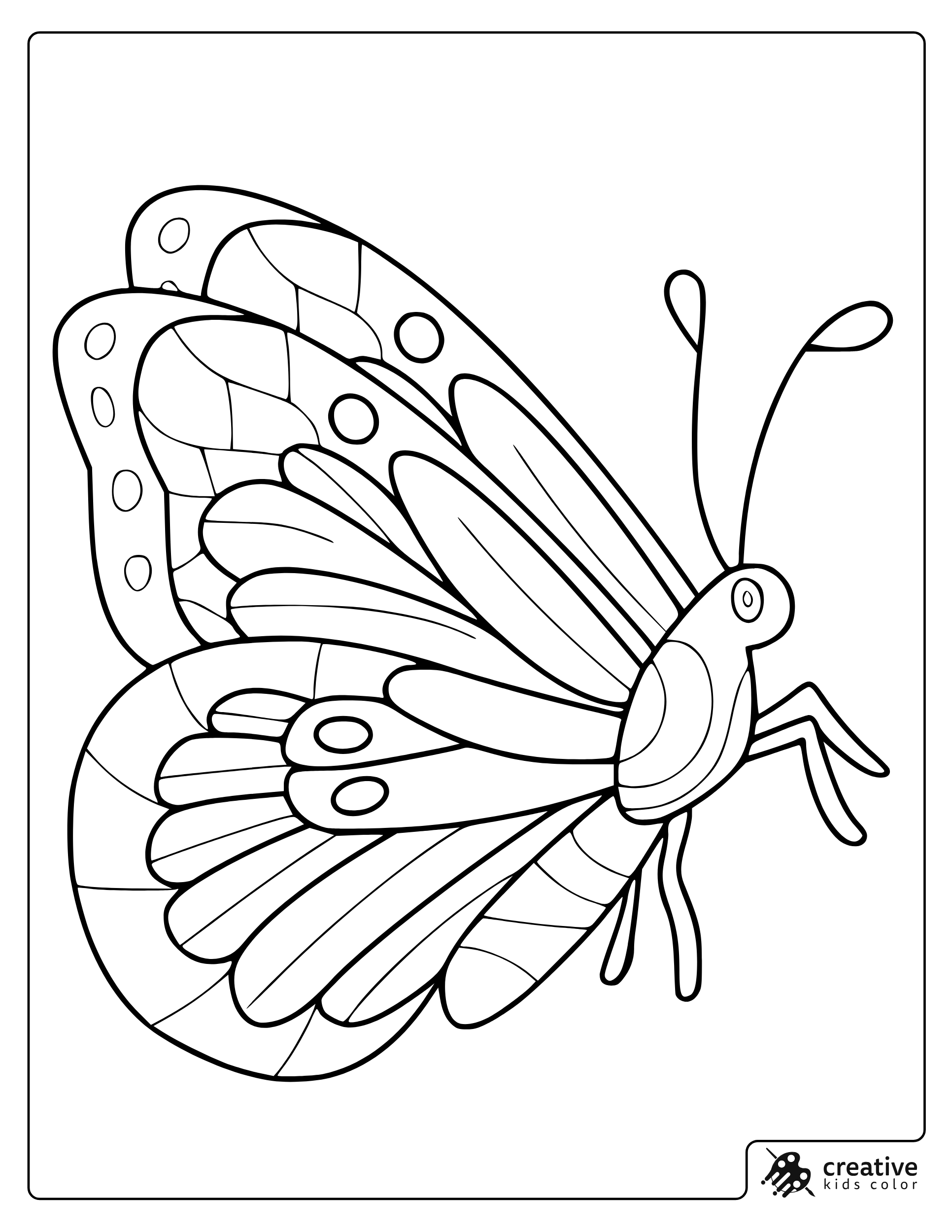Adorable Butterfly Coloring Page With Layered Wings And Spots
