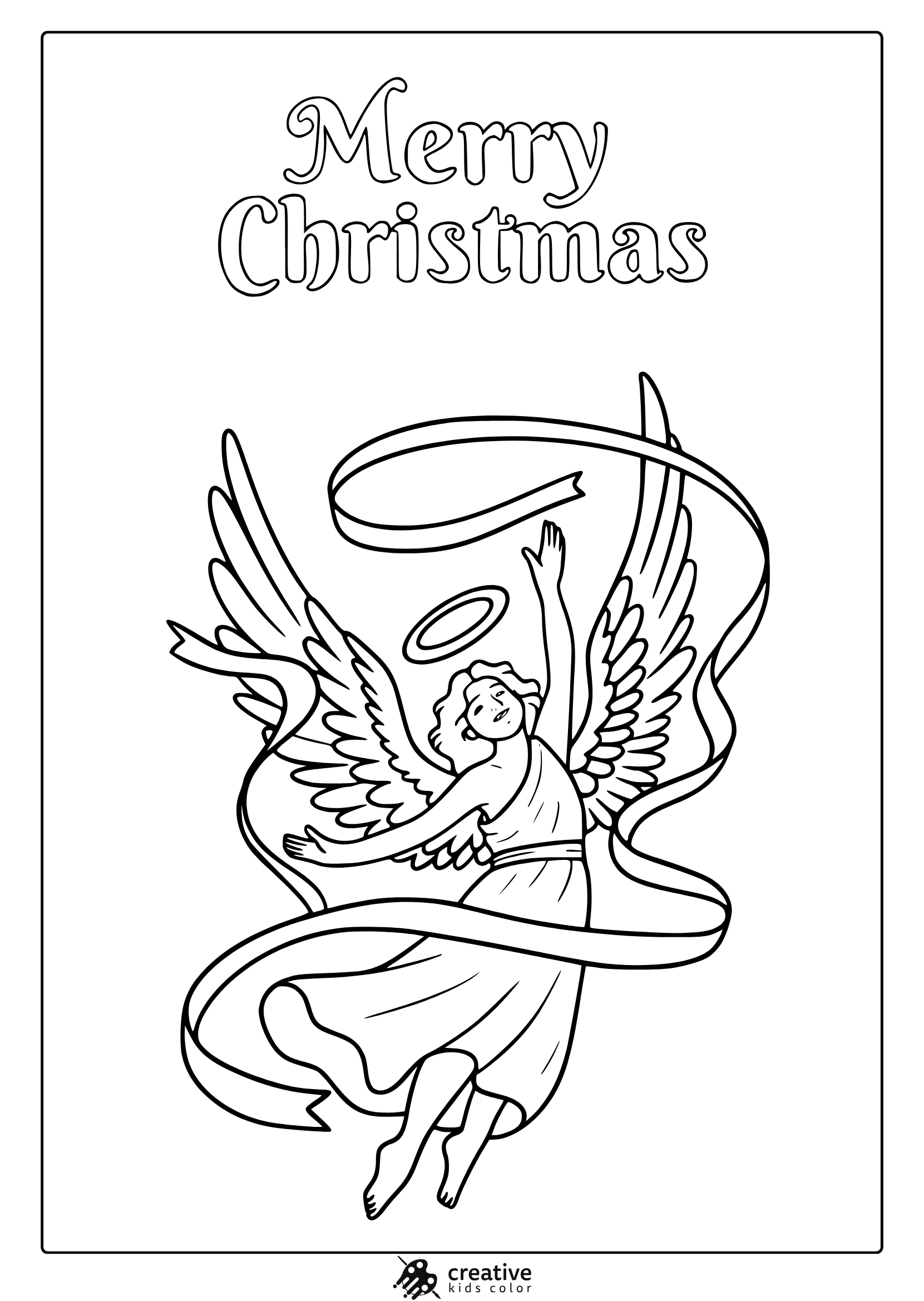 The Christmas Line page with Halo, Flowing Clothing, and the natural text of Merry.
