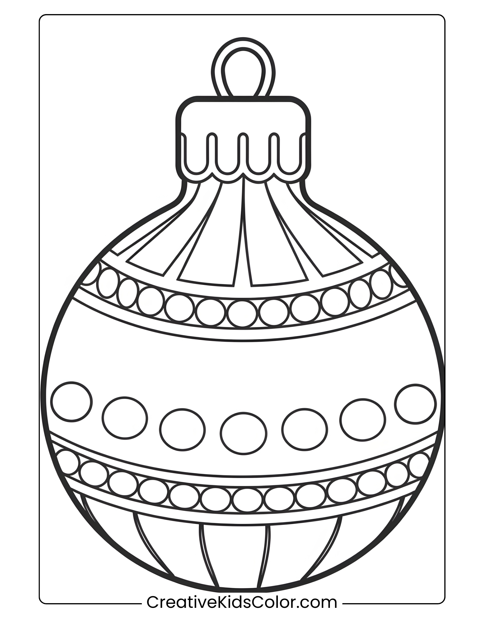 A Detailed Christmas Bulb Ornament With Intricate Patterns, Perfect For Coloring A Festive Scene.