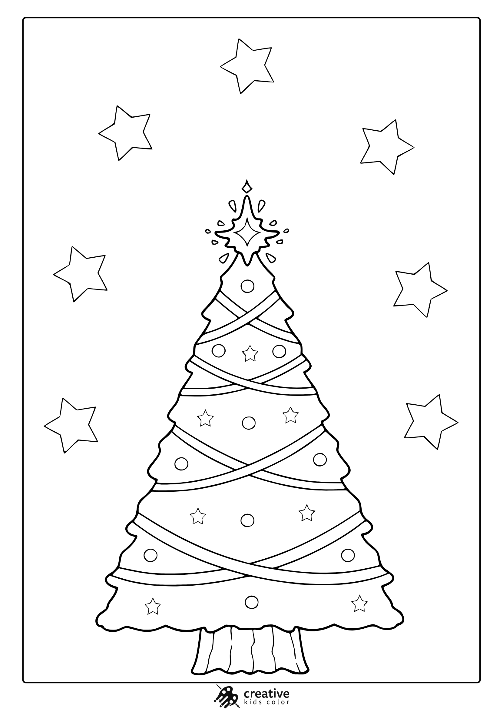 The Christmas Communication Page with ornaments, Spiral Designs, and Tomper Star.