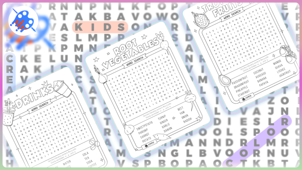 Food Word Search (Free Printable PDFs)