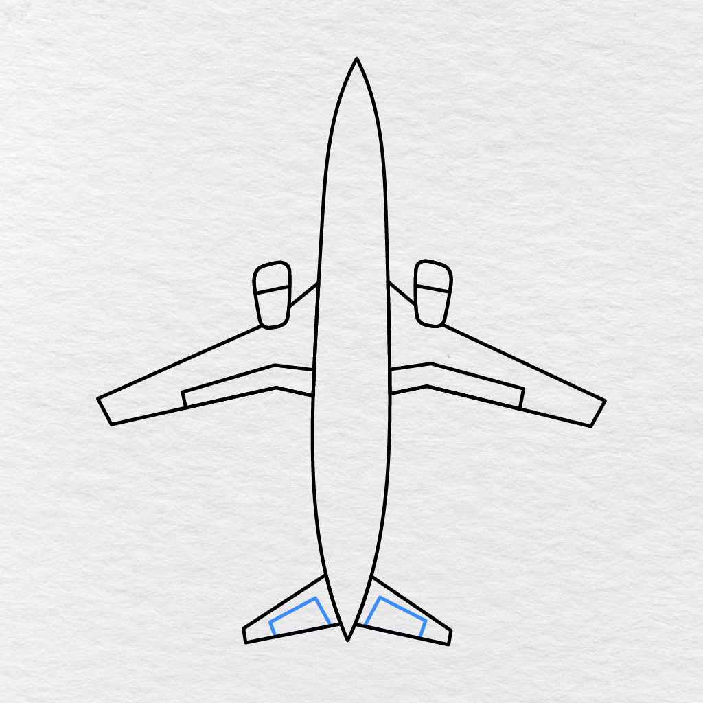 Step 7 Showing Smaller Angular Details Added Inside Both Tail Wings.