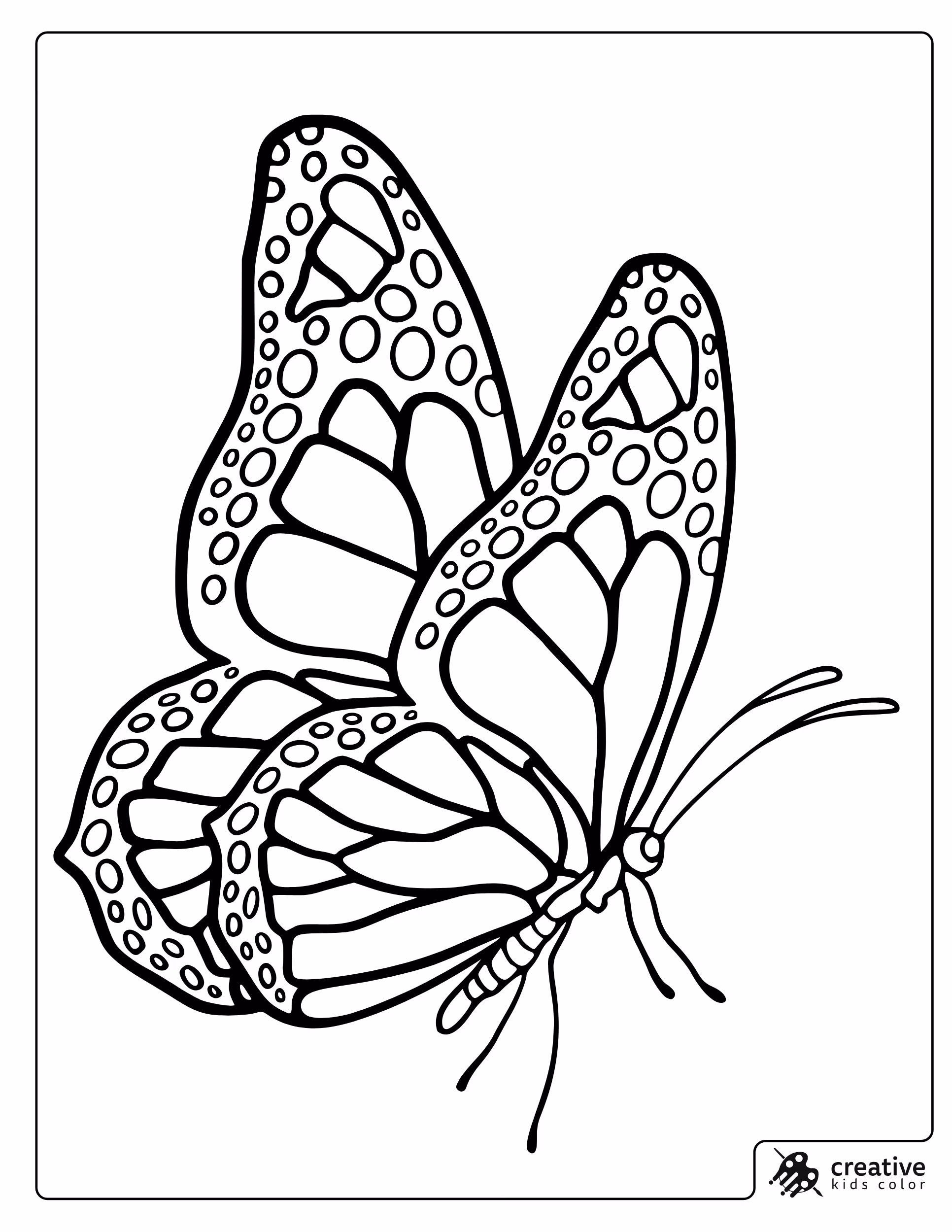 Monarch Butterfly Coloring Page In Side View