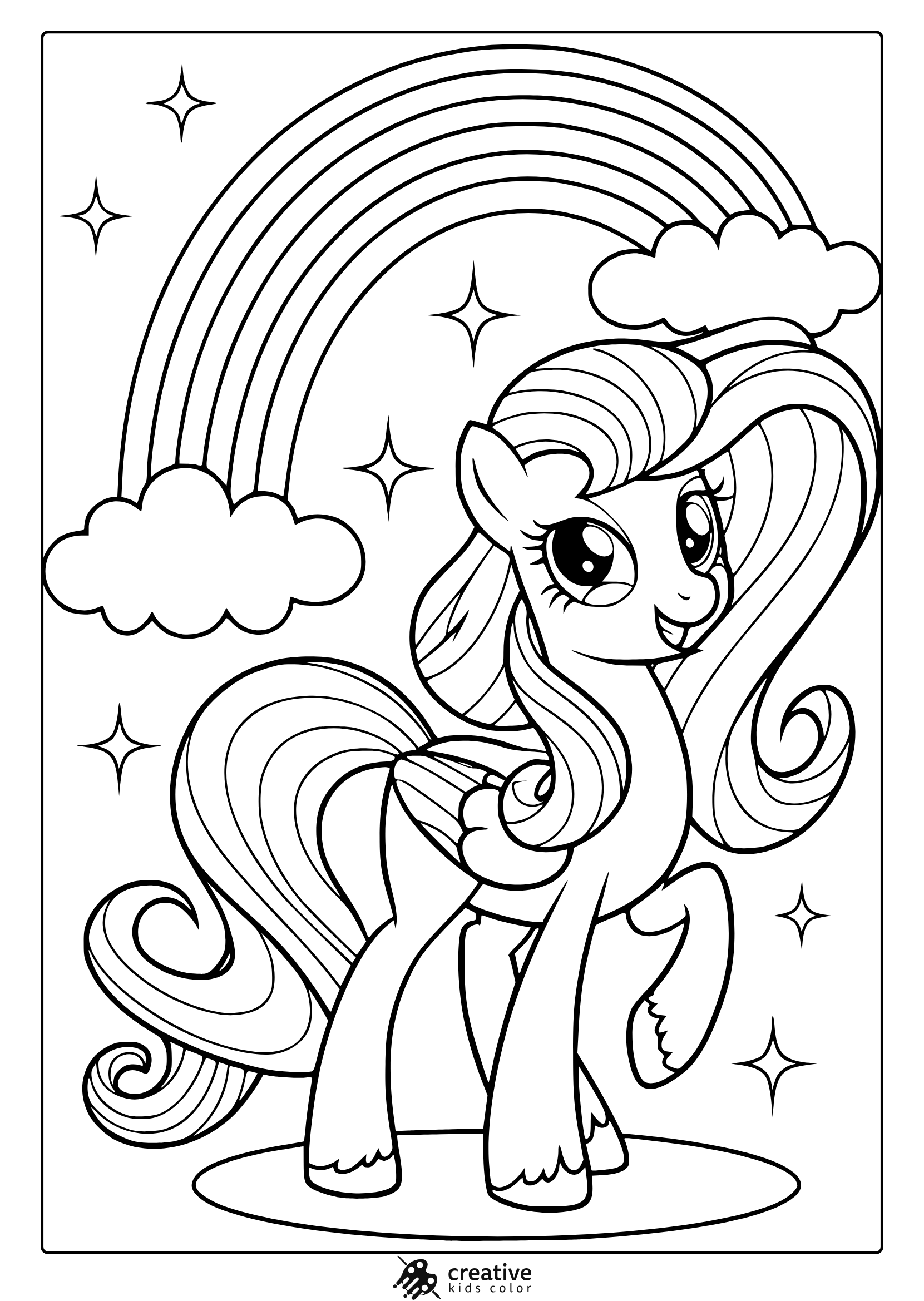 My Little Pony Under The Rainbow Coloring Page