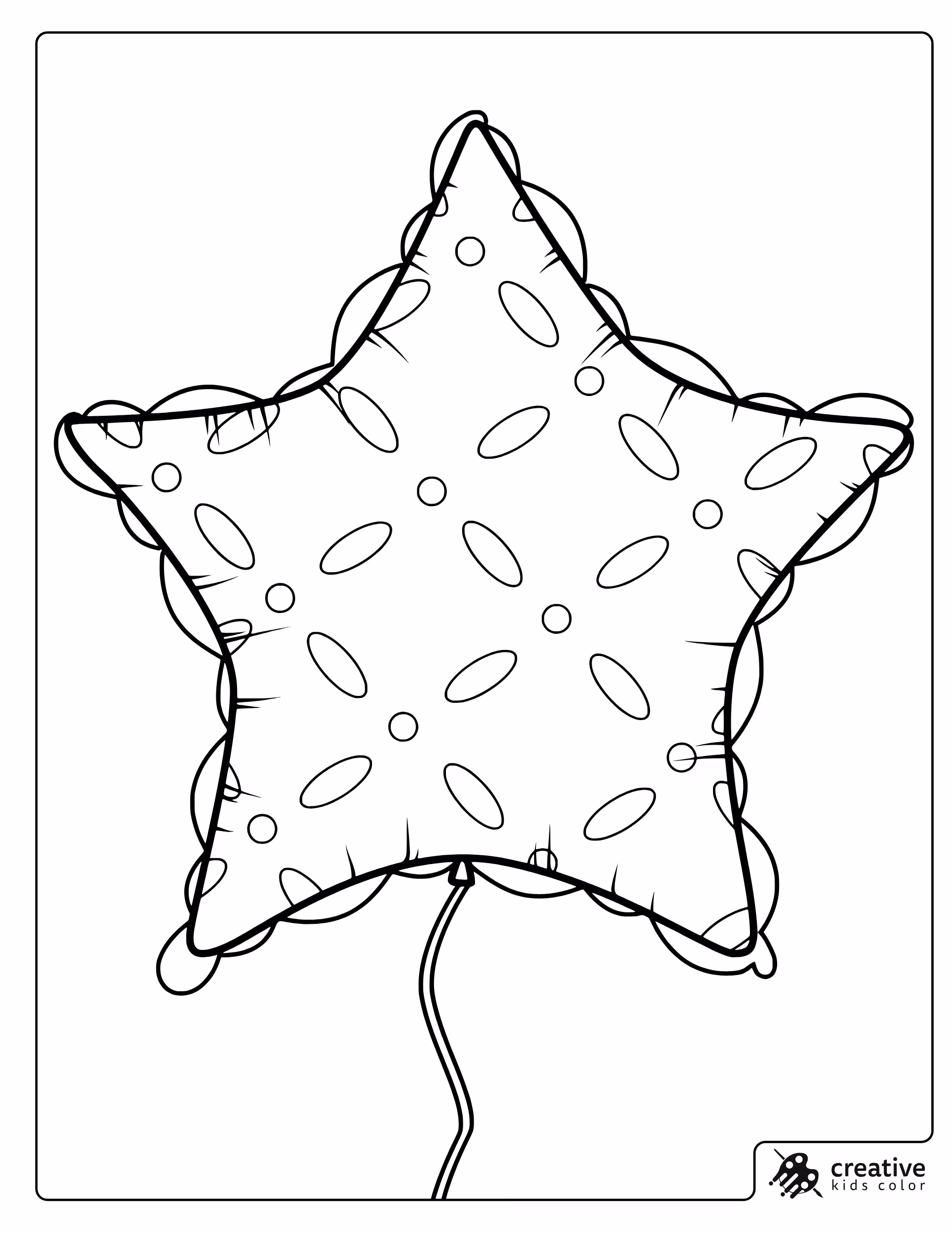 Party Balloon Coloring Page With A Star Shaped Balloon