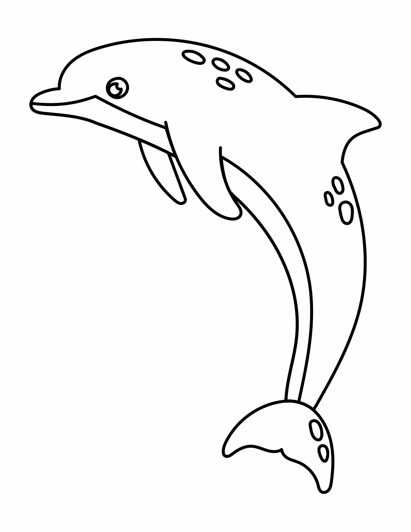 Completed Dolphin Outline For Printing And Coloring.