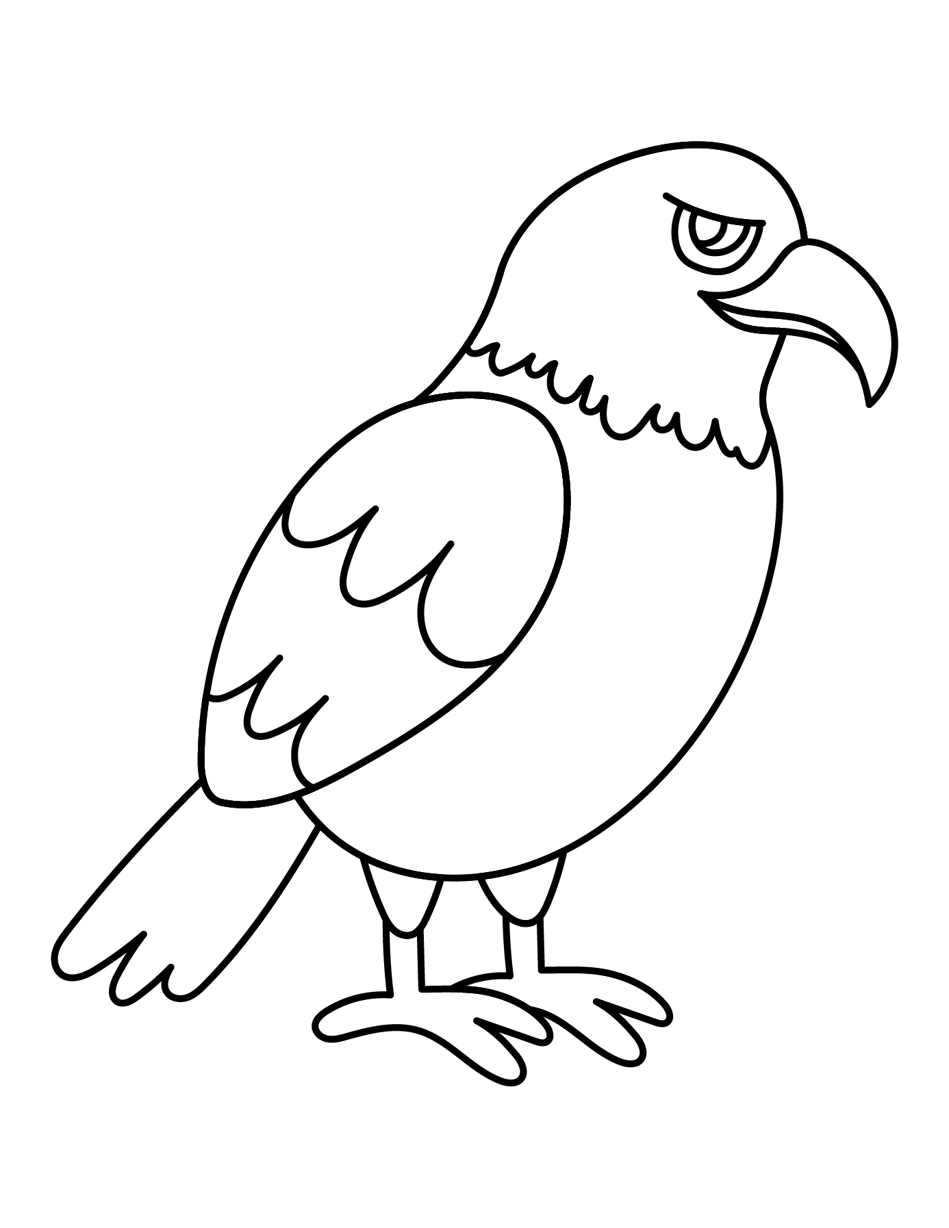 Completed Eagle Outline For Printing And Coloring.