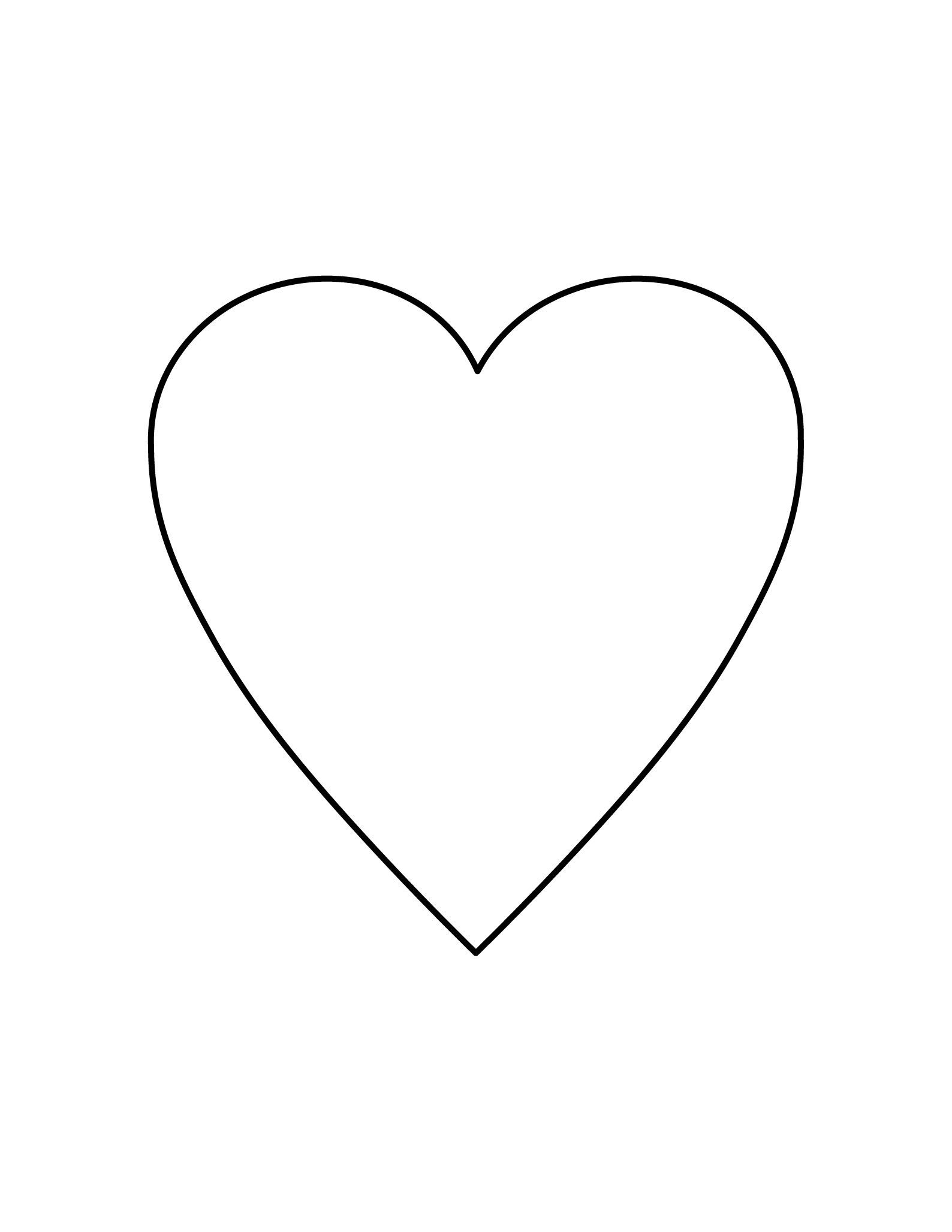 Completed Heart Outline For Printing And Coloring.