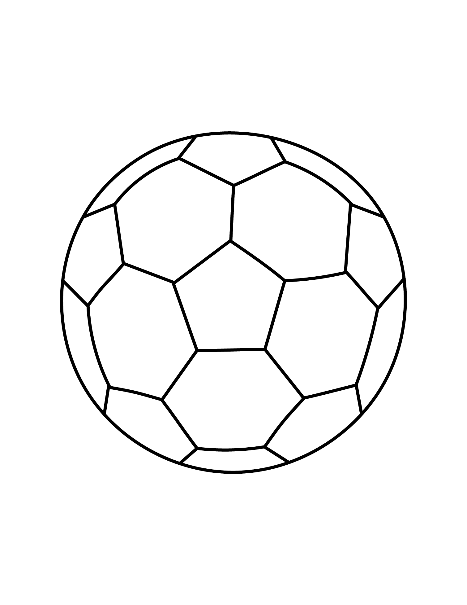 The Finished Soccer Ball Drawing Outline To Print And Color.