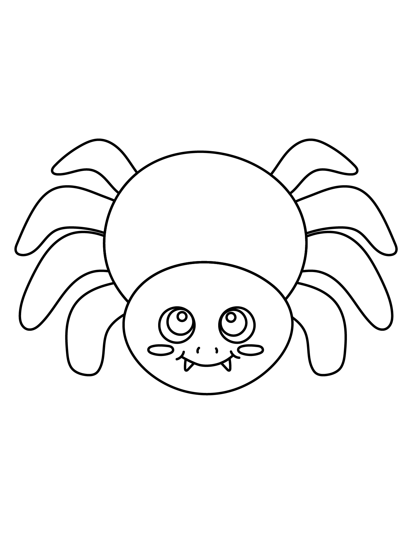 Completed Spider Outline For Printing And Coloring.