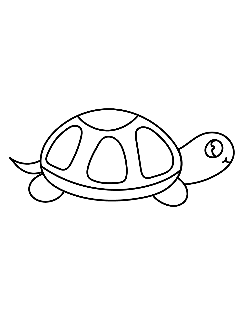 Completed Turtle Outline For Printing And Coloring.