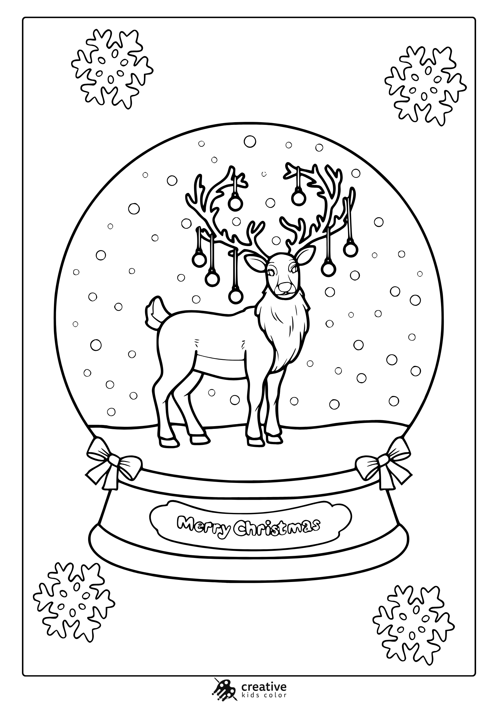Reindeer Communication Page Pages with Antlers, Ornaments, and Deviled Snow.